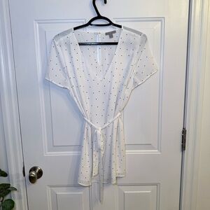 Thyme Maternity White Polka Dot Blouse
